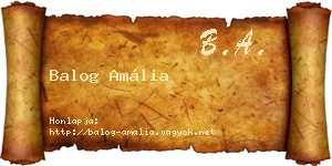 Balog Amália névjegykártya