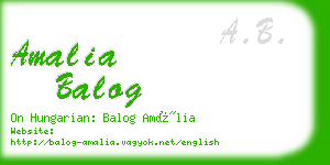 amalia balog business card